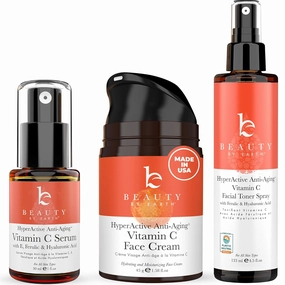 Beauty by Earth Vitamin C Face Cream, Serum and Toner - USA Made with Organic & Natural Ingredients