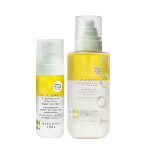 Beekman 1802 Milk Shake Facial Toner - Pack of 2 - Includes 2 oz   8 oz Bottles - Fragrance Free - Relieves Redness - Non-Comedogenic, Alcohol Free - Good for Sensitive Skin - Cruelty Free
