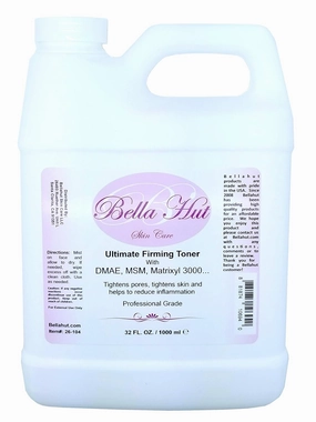 Bellahut Ultimate DMAE & MSM Toner with DMAE, MSM, HYALURONIC Acid & MATRIXL 3000, Tightens pores, Helps Reduce Inflammation, restores PH Balance & tightens Skin (32 Ounce)