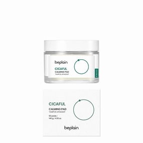 beplain Cicaful Calming Pads, Dual-Textured Facial Toner Pads for Exfoliation and Daily Facial mask with Centella Asiatica Extract & Madecassoside, Ideal for All Skin Types, Korean Skin Care (60 Pads)