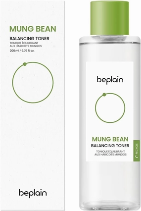 beplain Mung Bean Balancing Toner 6.76 fl oz | Daily Pore Refining Toner | PHA Helps exfoliate and Reduce Excess sebum | Good for Oily and Sensitive Skin | Beplain