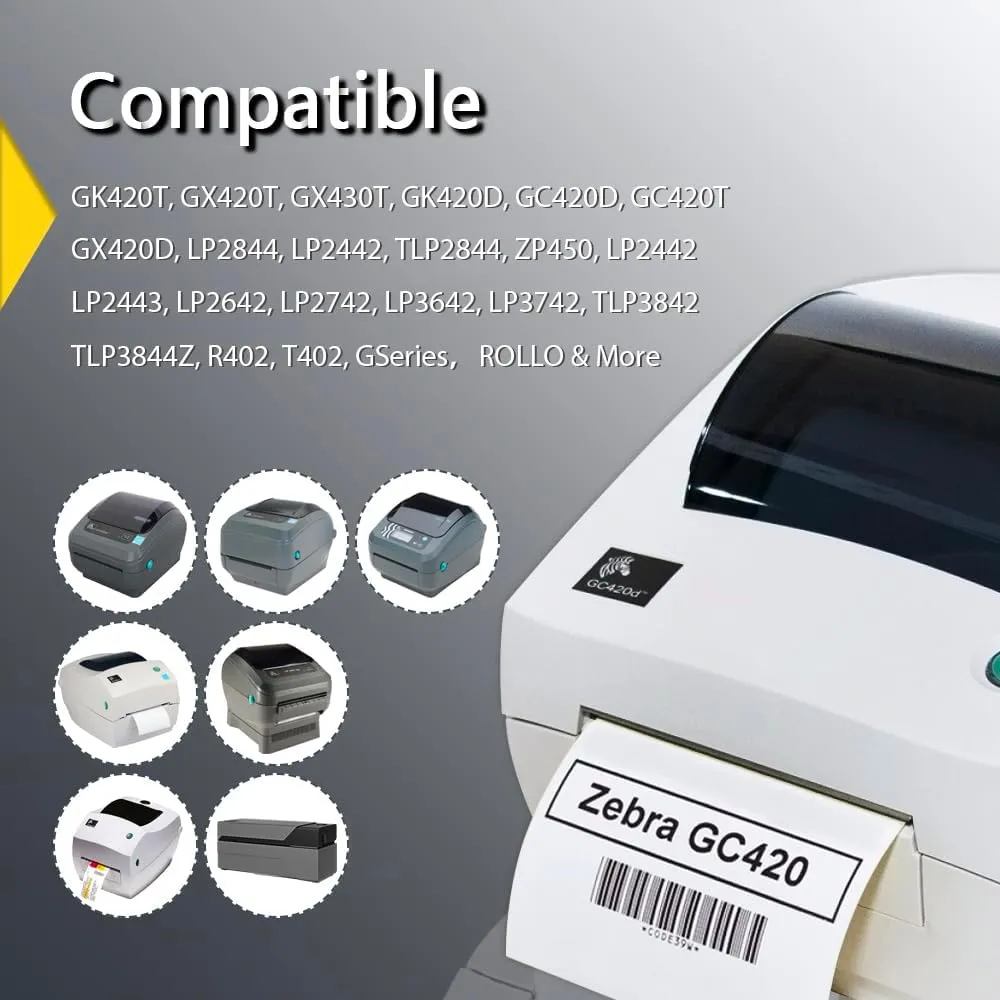 BETCKEY - 3" x 3" (76 mm x 76 mm) Multipurpose & Large Square Labels Compatible with Zebra & Rollo Label Printer,Premium Adhesive & Perforated [10 Rolls, 5000 Labels]