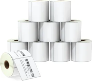 BETCKEY - 3" x 3" (76 mm x 76 mm) Multipurpose & Large Square Labels Compatible with Zebra & Rollo Label Printer,Premium Adhesive & Perforated [10 Rolls, 5000 Labels]