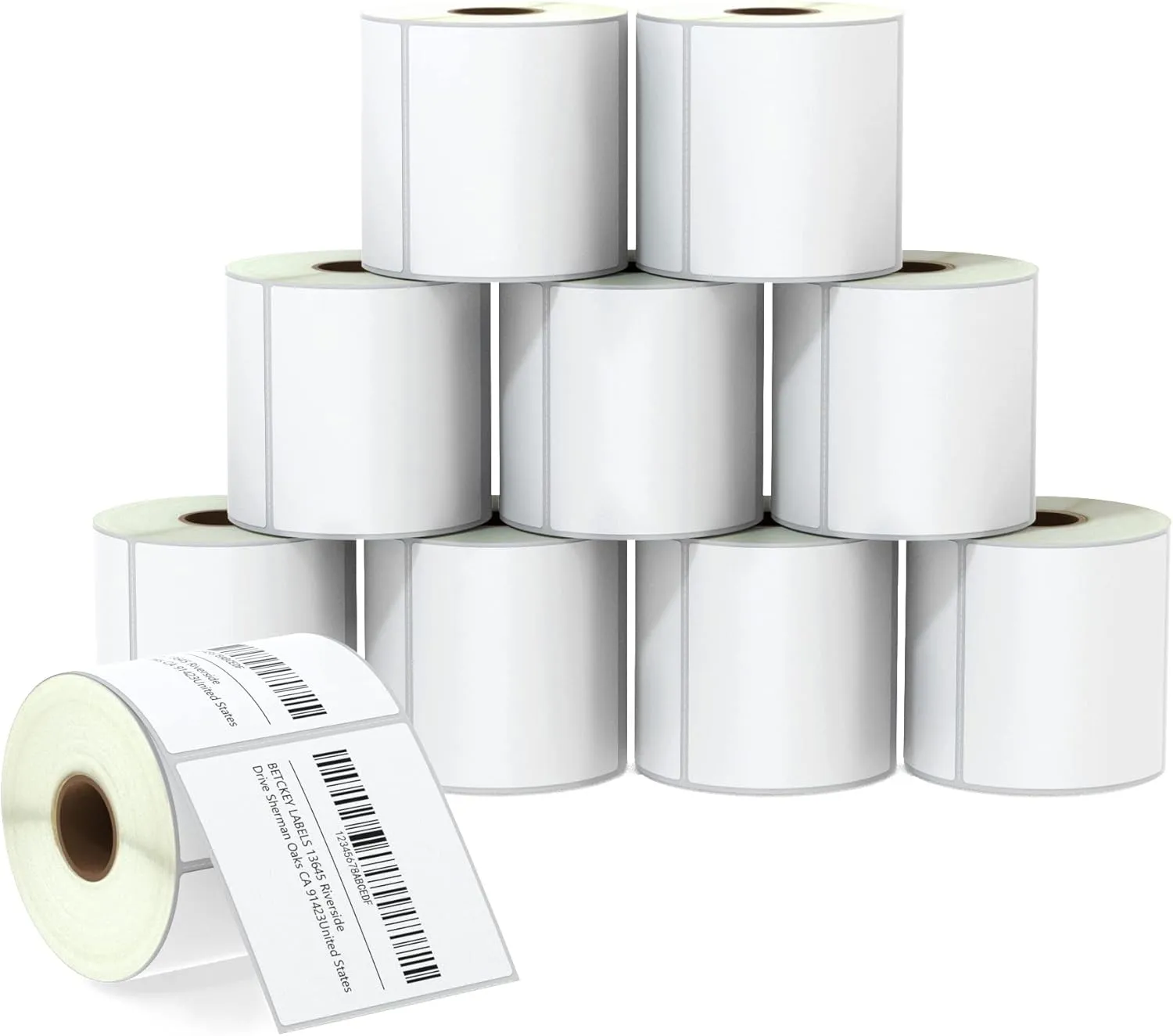 BETCKEY - 3" x 3" (76 mm x 76 mm) Multipurpose & Large Square Labels Compatible with Zebra & Rollo Label Printer,Premium Adhesive & Perforated [10 Rolls, 5000 Labels]