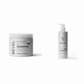 Bevel 10% Glycolic Acid Toner Pads 45 Count and All Day Body Lotion 16 Oz Bundle