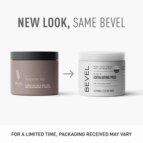 Bevel 10% Glycolic Acid Toner Pads for Face, Helps Remove Dead Skin Cells and Reduce Ingrown Hairs for Even Skin Tone and Texture, 45 Count (Packaging May Vary) (Pack of 2)