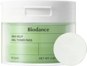 Biodance Sea Kelp Gel Toner Pads, Calming & Soothing for Sensitive Skin, Oil & Sebum Control, Blemish Care, Gentle Exfoliating Korean Toner Pads, 4.93 fl.oz.(140g)*60Pads