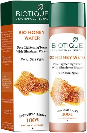 Biotique Bio Honey Water Clarifying Toner, 120ml (4.05 Oz.) I With Himalayan Water I All Skin Type I Blended With Pure Honey, Aloe Vera, Manjishtha, Nutgalls, Carrot, Sandalwood And The Fresh Waters