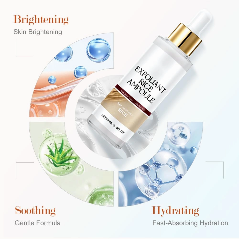 Black and White Rice Peeling Ampoule, 2025 New Soft Rice Exfoliating Face and Body Black and White Rice Exfoliant for All Skin Types (White Black, 2 PCS)