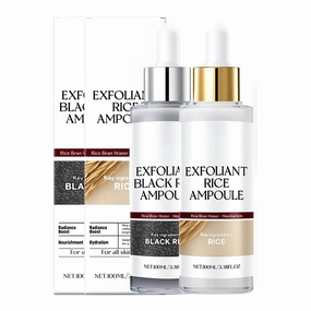 Black and White Rice Peeling Ampoule, 2025 New Soft Rice Exfoliating Face and Body Black and White Rice Exfoliant for All Skin Types (White Black, 2 PCS)