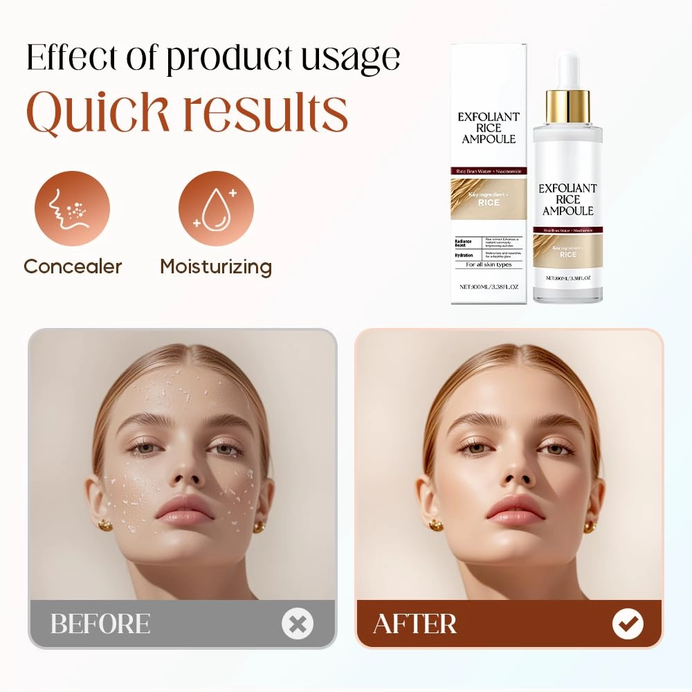 Black and White Rice Peeling Ampoule, 2025 New Soft Rice Exfoliating Face and Body Black and White Rice Exfoliant for All Skin Types (White Black, 2 PCS)
