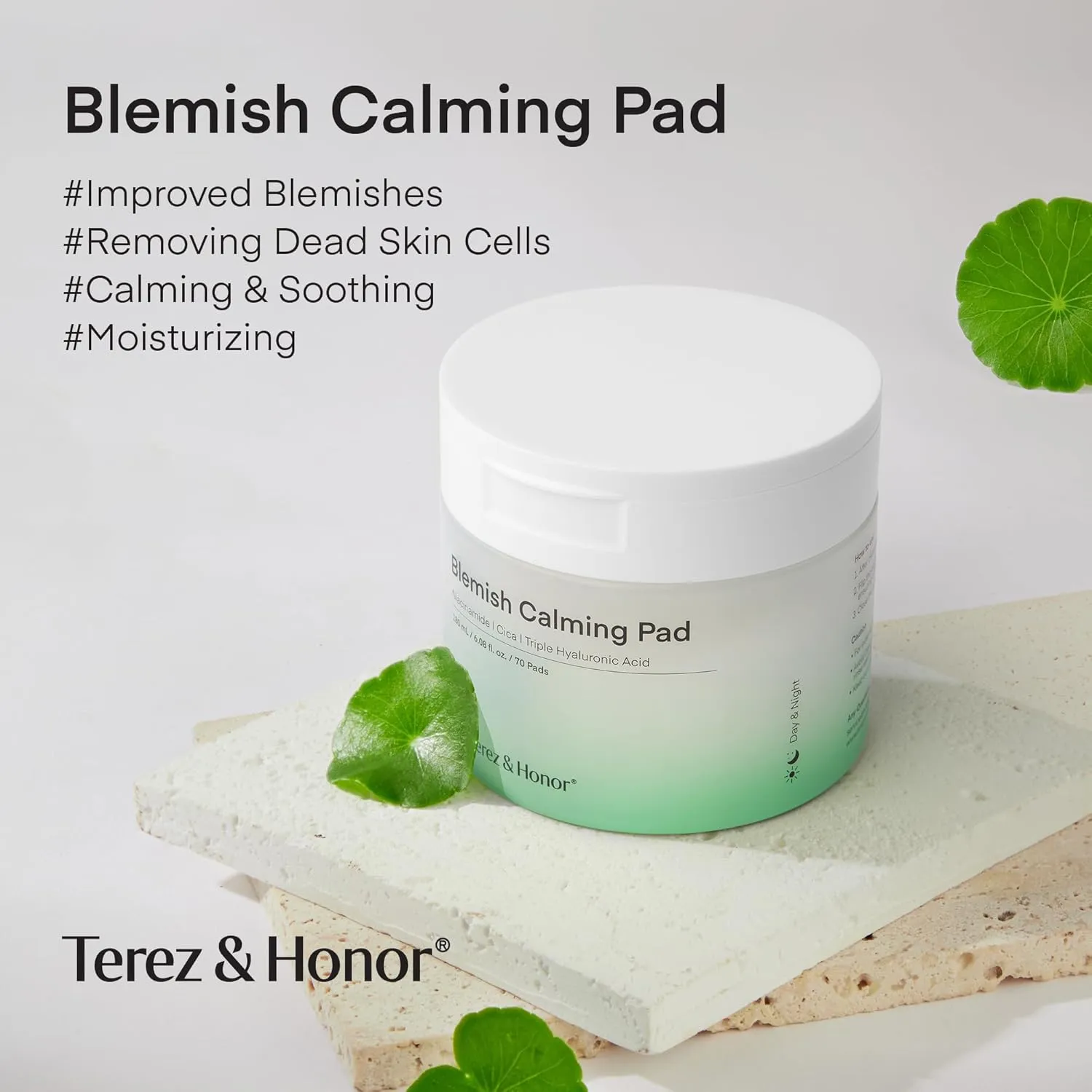 Blemish Calming Toner Pads Korean - Facial Cotton Toner Pad with Madecassoside, Cica, Niacinamide, Hyaluronic Acid to Redness Relief, Exfoliate Hydrate for Sensitive Skin - 180   Extra 5mL