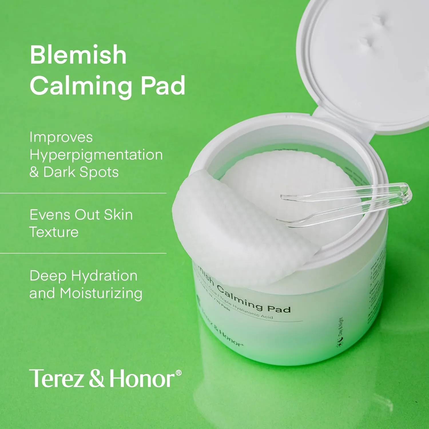 Blemish Calming Toner Pads Korean - Facial Cotton Toner Pad with Madecassoside, Cica, Niacinamide, Hyaluronic Acid to Redness Relief, Exfoliate Hydrate for Sensitive Skin - 180   Extra 5mL