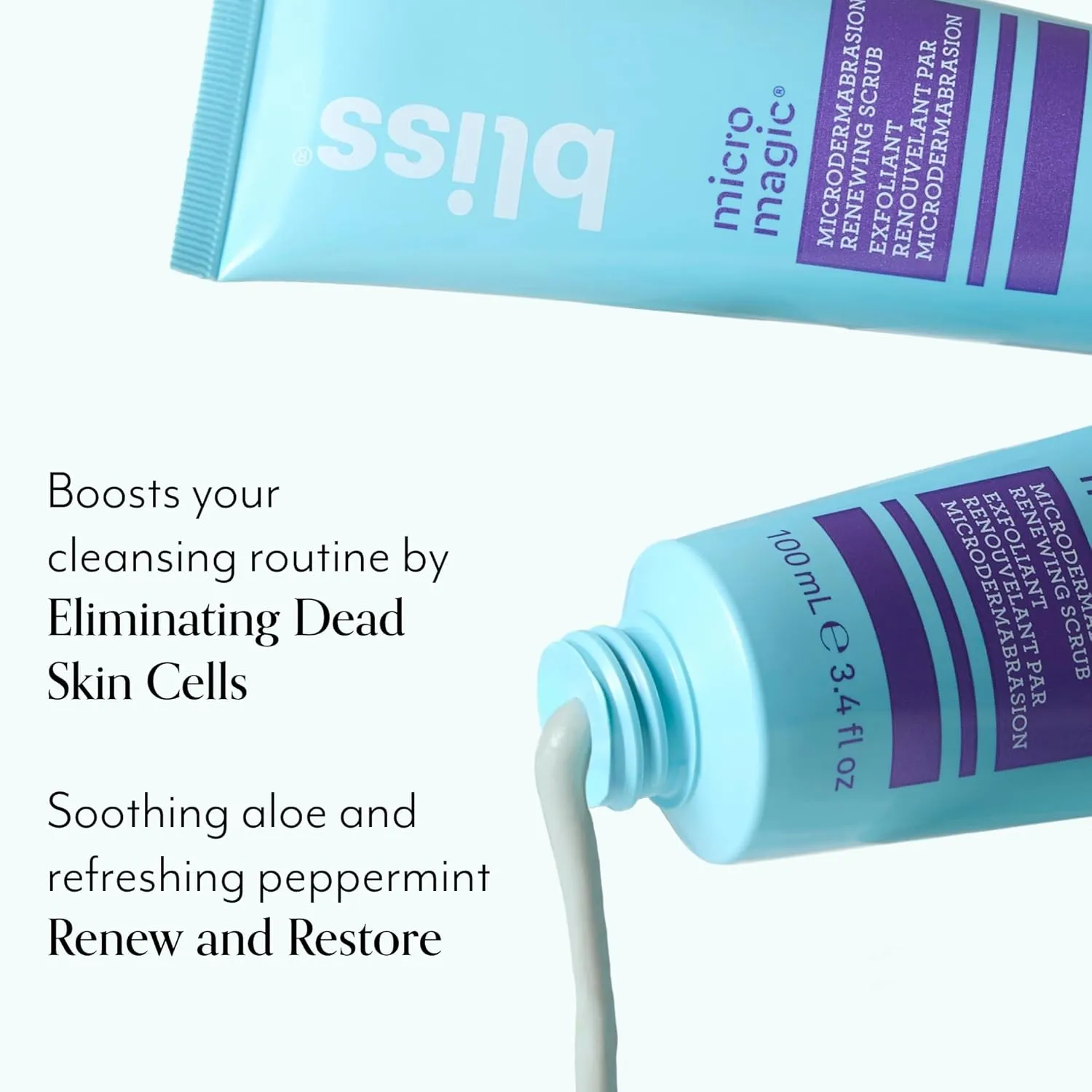 Bliss Radiant Renewal Kit: Micro Magic Exfoliating Scrub, Disappearing Act Niacinamide Toner & Fab Foaming Cleanser - Vegan & Cruelty Free