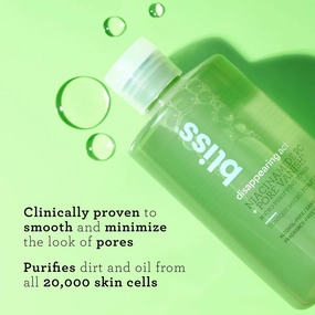 Bliss Radiance Trio - Disappearing Act Niacinamide Toner, Renew & Smooth Night Serum, & Bright Idea Vitamin C Serum - Pore Minimizing, Exfoliating & Brightening - Clean, Vegan & Cruelty-Free