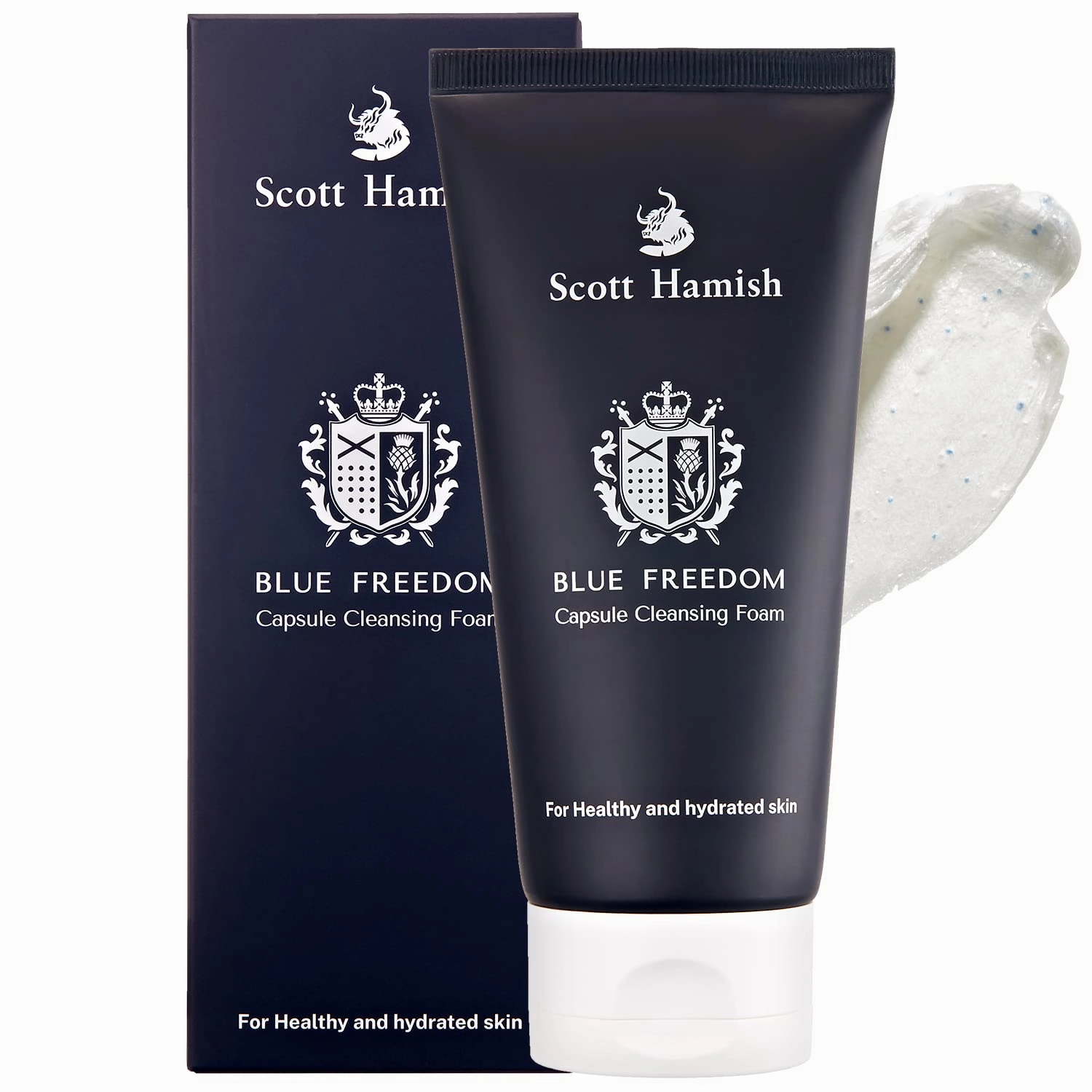 Blue Freedom Capsule Cleansing Foam - Exfoliating Face Scrub & Gentle Face Cleanser for Men - Moisturizing Wash with Cica for Pore Tightening, Restoring Vitality, 5.07 fl.oz.