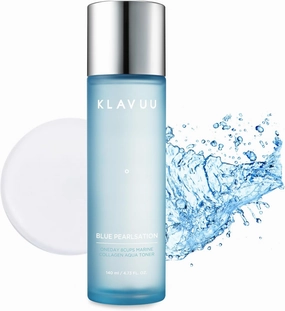 Blue PEARLSATION ONE Day 8 Cups Marine Collagen Aqua Toner - Deeply Hydrating & Soothing for Skin Radiance, Non-Sticky Formula for All Day Comfort and Refreshment – 4.73 floz