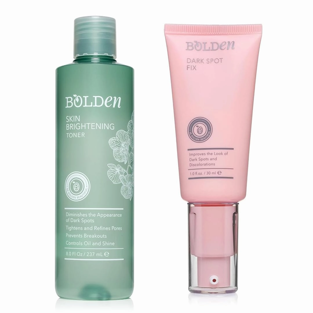 Bolden Skin Brightening Toner & Dark Spot Corrector Bundle – Reduces Breakouts, Dark Spots, Oil & Shine – with AHA Glycolic Acid, Niacinamide, Tranexamic Acid & Alpha Arbutin