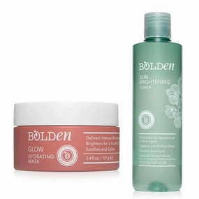 Bolden Skincare Glow Bundle – Brightening Toner with Glycolic Acid & Hydrating Face Mask with Hyaluronic Acid for Smooth, Radiant Skin