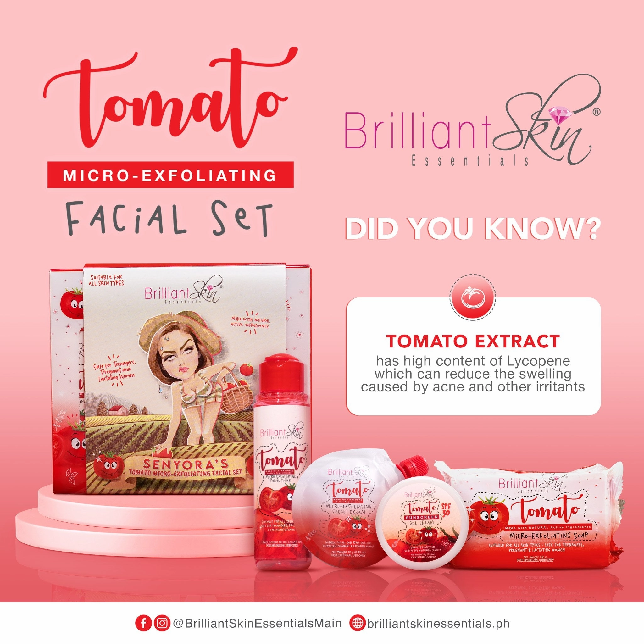 Brilliant Skin SENYORA'S Tomato Micro-Exfoliating Facial Set