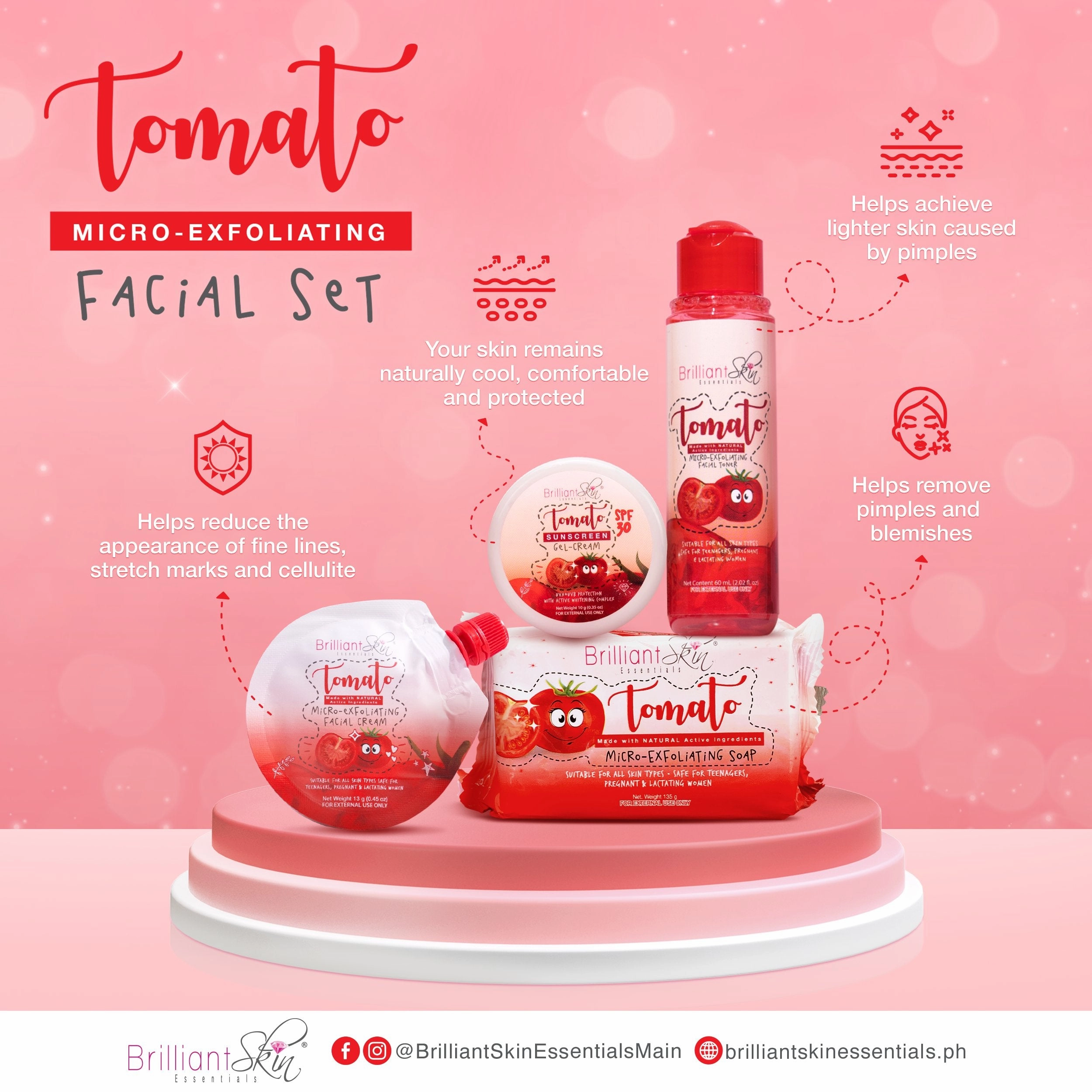 Brilliant Skin SENYORA'S Tomato Micro-Exfoliating Facial Set