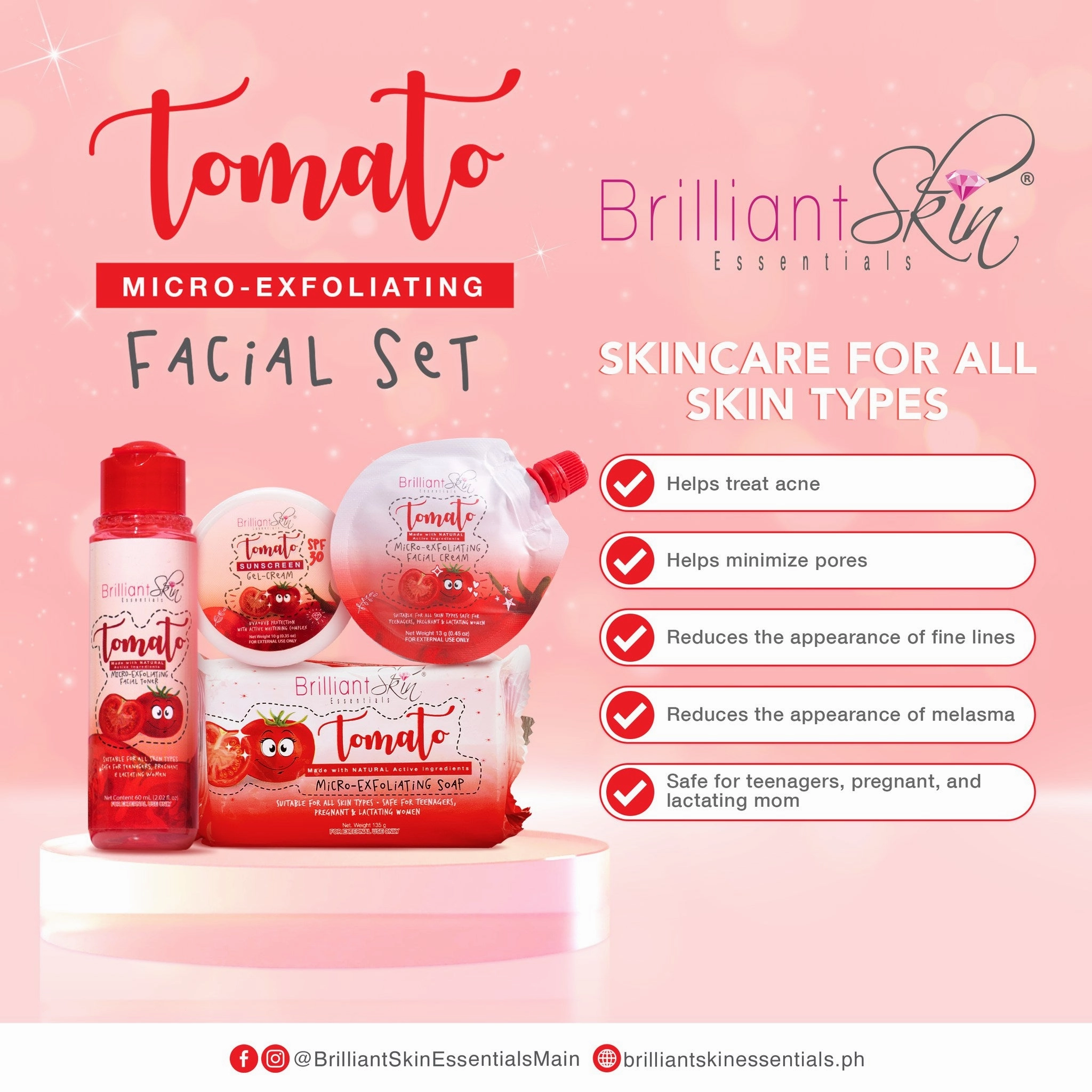 Brilliant Skin SENYORA'S Tomato Micro-Exfoliating Facial Set