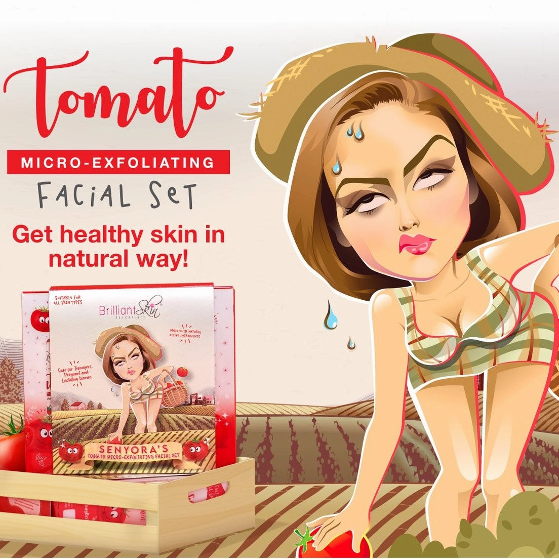 Brilliant Skin SENYORA'S Tomato Micro-Exfoliating Facial Set