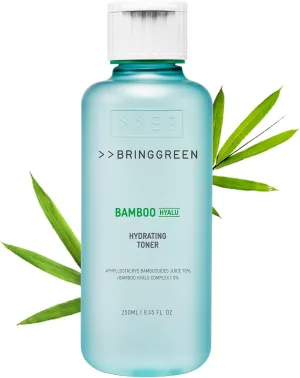 BRING GREEN Bamboo HYALU Hydrating Toner | Mild Daily Refreshing Toner formulated with Hyaluronic Acids to Provide Deep Hydration to Dry, Dull Skin 8.45 Fl. Oz., 250ml
