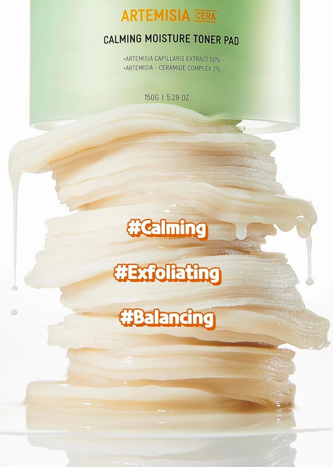 BRING GREEN Artemisia Cera Calming Moisture Toner Pad | Vegan Daily Skincare Routine for Redness Relief, Skin Balancing, Extra Calming, Exfoliating, Mask Sheet Type Toner Pads, 90 Count