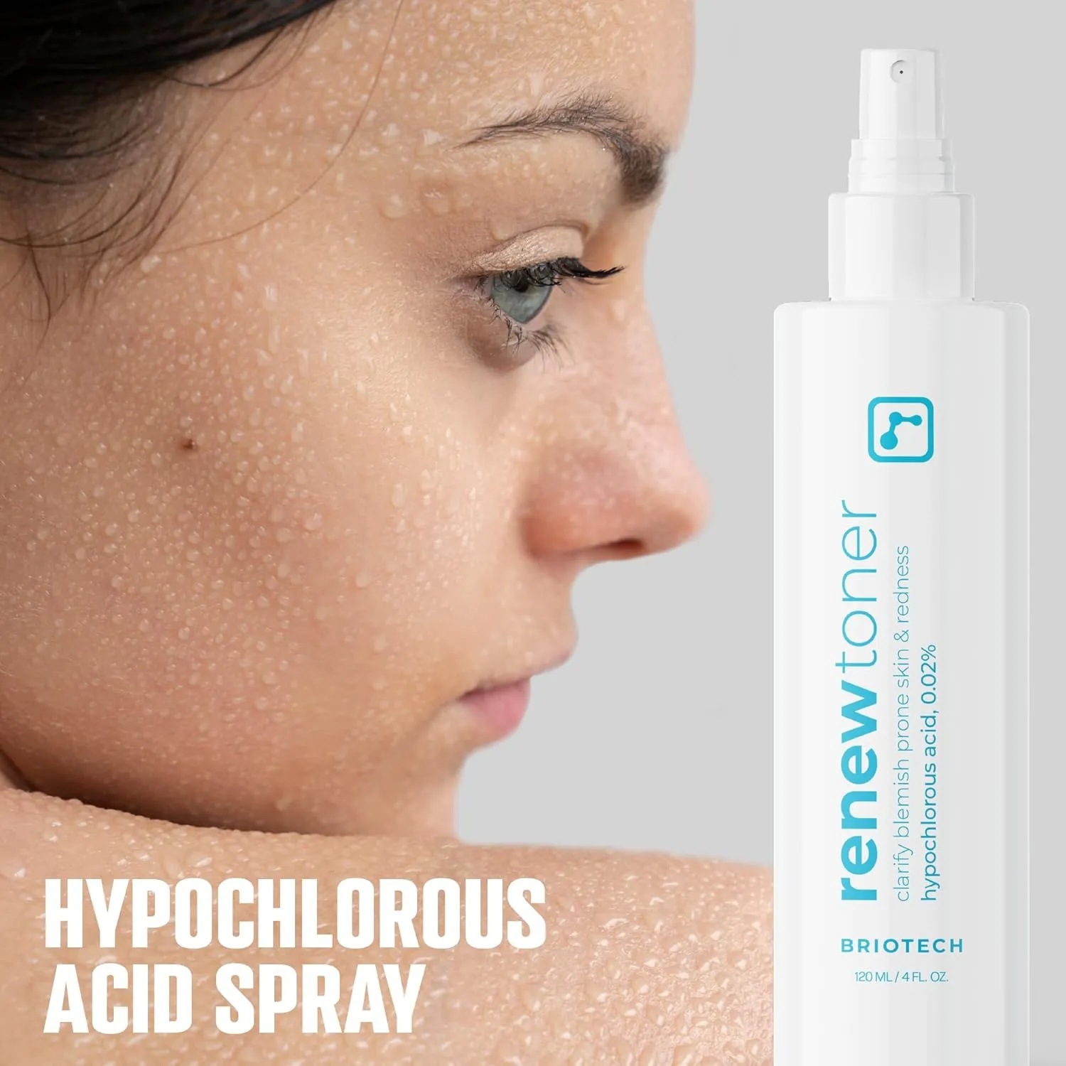 BRIOTECH Renew Toner, Hypochlorous Acid Spray, Minimize Appearance of Blemishes, Soothing Facial Mist for Sensitive Skin, Calm Redness & Bumps, Hypoallergenic & Vegan, 2 fl oz Travel Size (2)