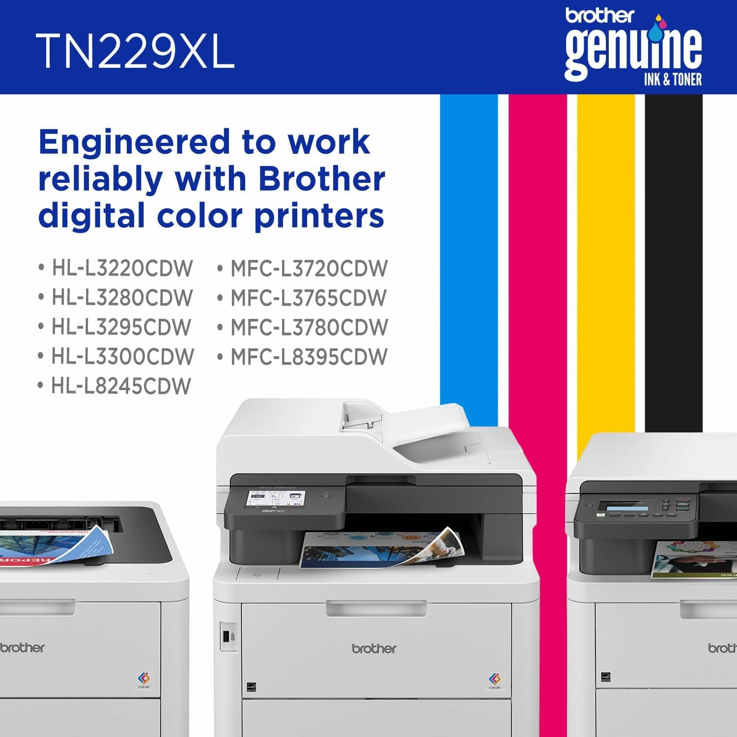 Brother Genuine TN229XLY Yellow High Yield Printer Toner Cartridge - Print up to 2,300 Pages(1)