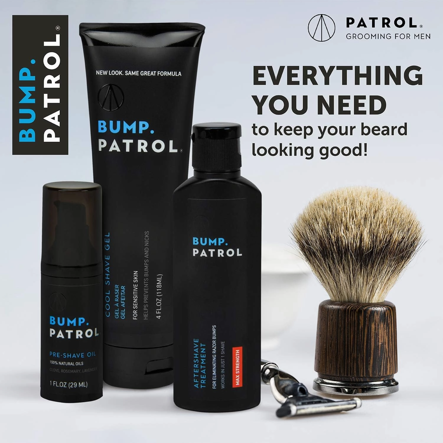 Bump Patrol After‑Shave Treatment Serum – Razor Bumps, Ingrown Hair & Razor Burn Solution – Salicylic Acid Exfoliating Toner for Men & Women – Post‑Shave Relief - 4 Ounces 4 Pack