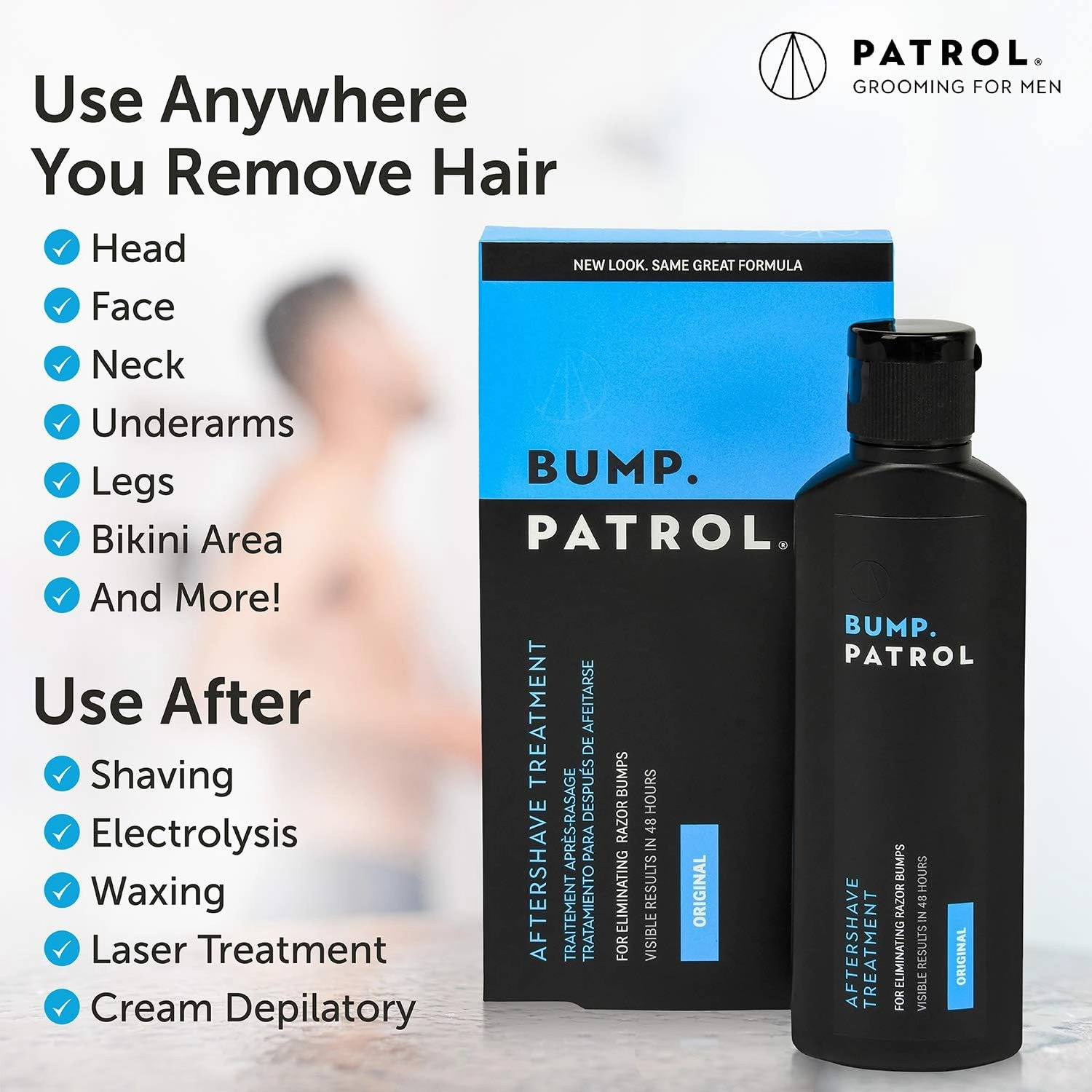 Bump Patrol After‑Shave Treatment Serum – Razor Bumps, Ingrown Hair & Razor Burn Solution – Salicylic Acid Exfoliating Toner for Men & Women – Post‑Shave Relief - 4 Ounces 4 Pack