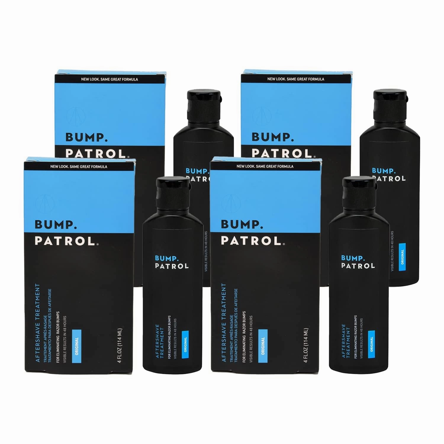 Bump Patrol After‑Shave Treatment Serum – Razor Bumps, Ingrown Hair & Razor Burn Solution – Salicylic Acid Exfoliating Toner for Men & Women – Post‑Shave Relief - 4 Ounces 4 Pack