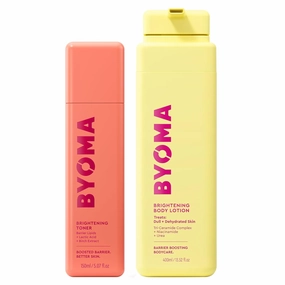 BYOMA Brightening Toner & Body Lotion Bundle - Exfoliating Face Toner   Moisturizing Body Cream with Niacinamide & Azelaic Acid - Hydrates, Evens Tone & Supports Barrier - 5.07   13.52 fl oz