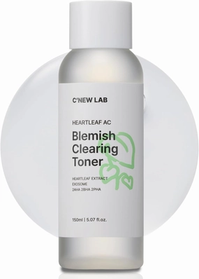 C’New LAB Heartleaf AC Blemish Clearing Toner 150ml (5.07 fl.oz.) | Sebum & Acne Control, Pore Tightening, Skin Balancing Toner | Heartleaf Extract, Heartleaf Exosome, PHA, Korean Facial Toner