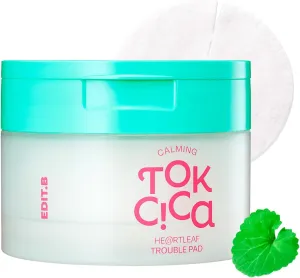 Calming Tok CICA Heartleaf Trouble Pads, Cooling & Hydrating Facial Toner Pads for Sensitive Skin, Mild Exfoliating & Soothing, Easy-Split for Multi-Use, Daily Korean Skin Care (70 Sheets)