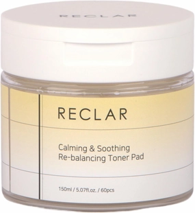 Calming & Soothing Re-Balancing Toner Pad 150ml, 60 Count, Korean Skincare, Exfoliating, Aloe, Hydrating