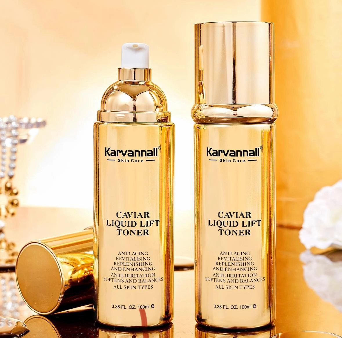 Caviar Liquid Lift Anti-Aging Toner, 3.38 Fl Oz, Skin Balancing Pore-Reducing Face Toner for Combination and Sensetive Skin, Reduces Large Pores and Wrinkles, Shine & Hydrate, 100ml