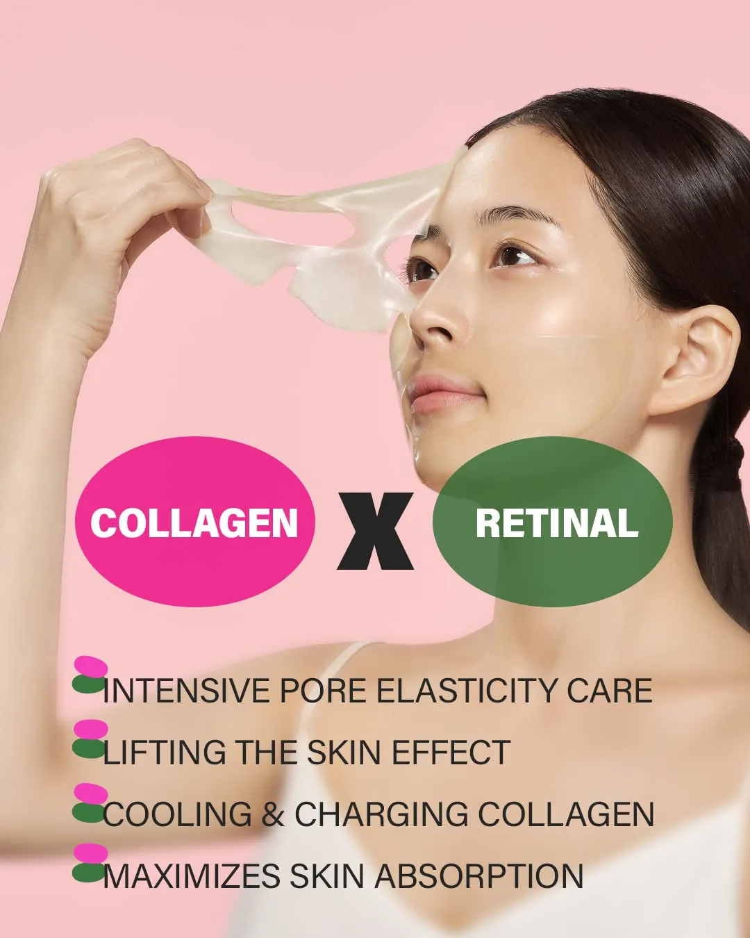 CKD Pore Elasticity Mask with Retino Collagen Small Molecule, Hydrogel Anti-aging Face Sheet Mask Tightens Pores & Sagging Skin, Moisturizing Face Mask to Restore Elasticity & Firmness, 10 Sheets