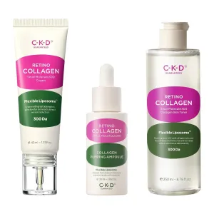 CKD Retino Collagen Anti-Aging Skincare Set – Toner, Ampoule & Face Cream for Firming, Hydration & Wrinkle Reduction – Korean Skincare Trio
