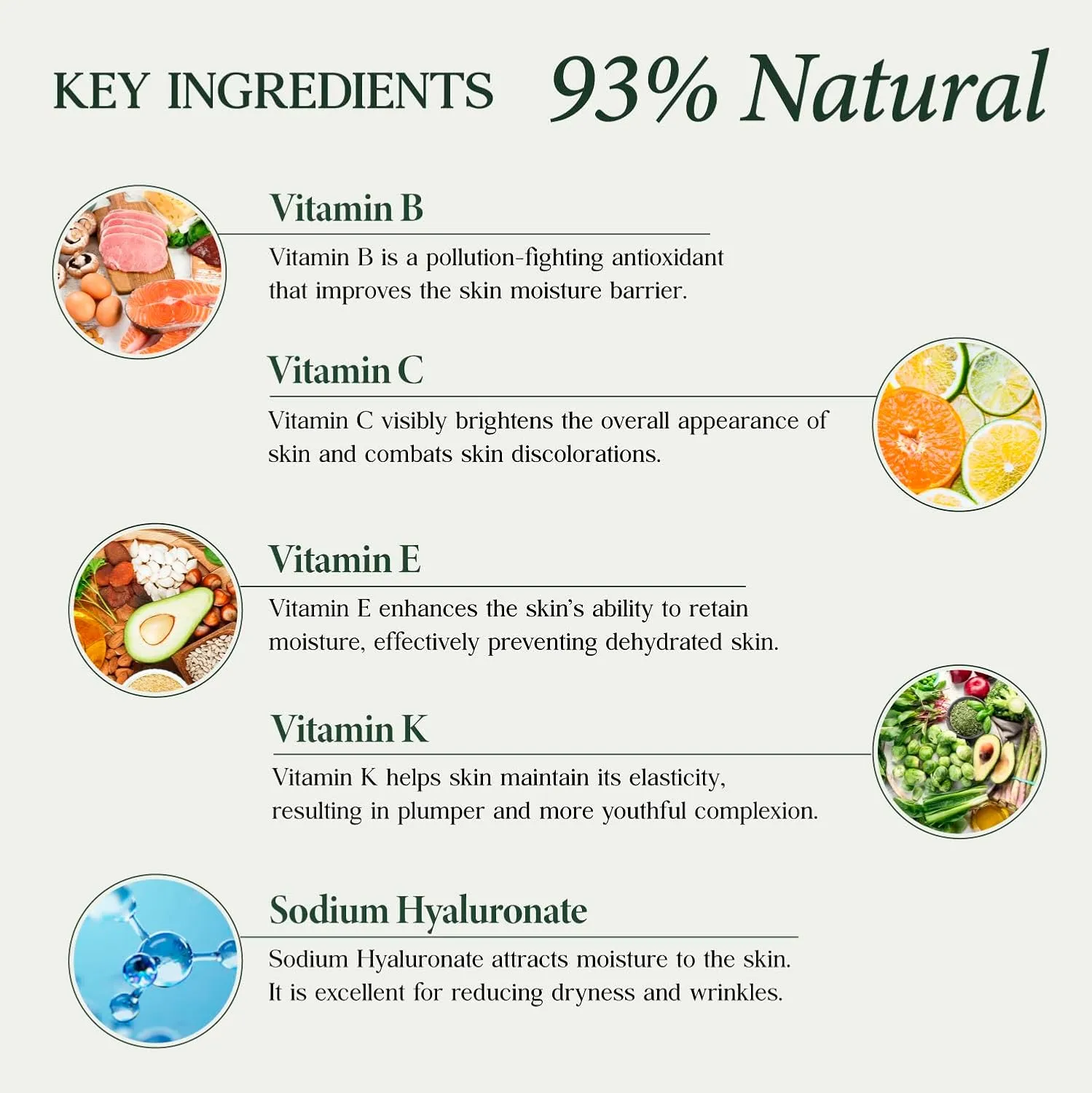 CLARA'S NEW YORK Multi Vitamin Facial Serum 30ml Antioxidants with Vitamin B C E K Concentration (for Hydration, Redness Calming, Sebum control) - Made in USA