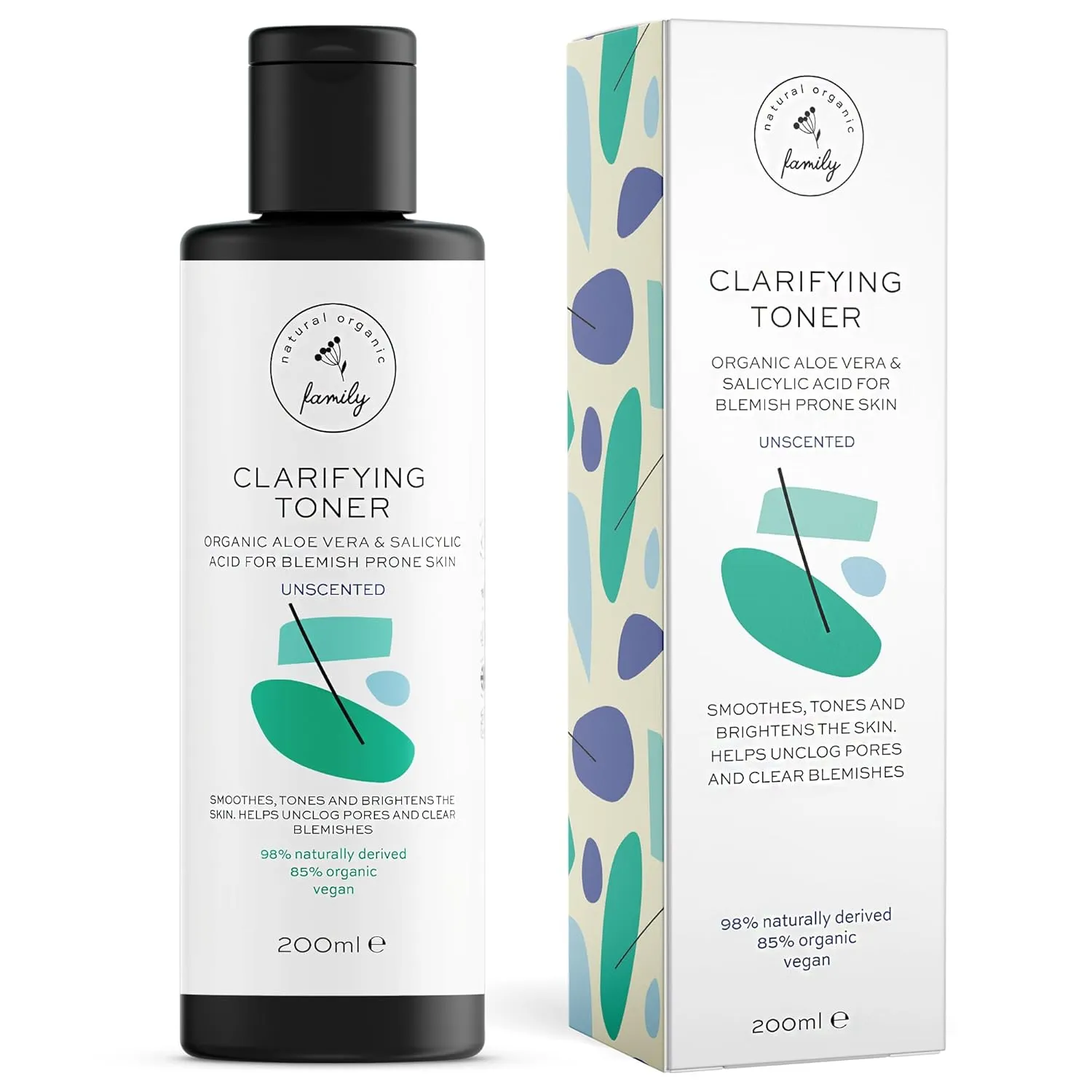 Clarifying Toner for Face - Salicylic Acid Toner - Spot and Oil Control, Cruelty-Free Skincare by The Natural and Organic Family - 7.04 oz