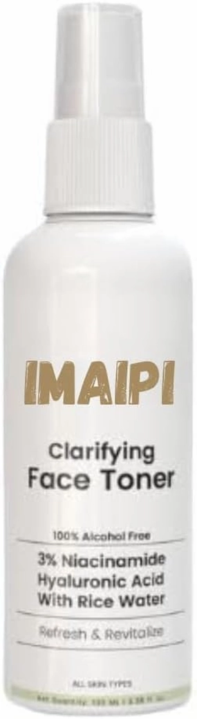 Clarifying Face Toner, 3% Niacinamide, Hyaluronic Acid with Rice Water, Alcohol-Free, 100ml