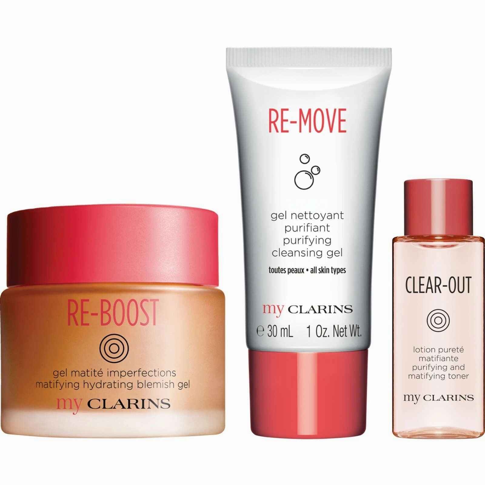 Clarins My Clarins Matifying Essentials Set Routine Purified Healthy 3pcs NEW