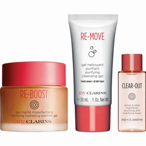 Clarins My Clarins Matifying Essentials Set Routine Purified Healthy 3pcs NEW