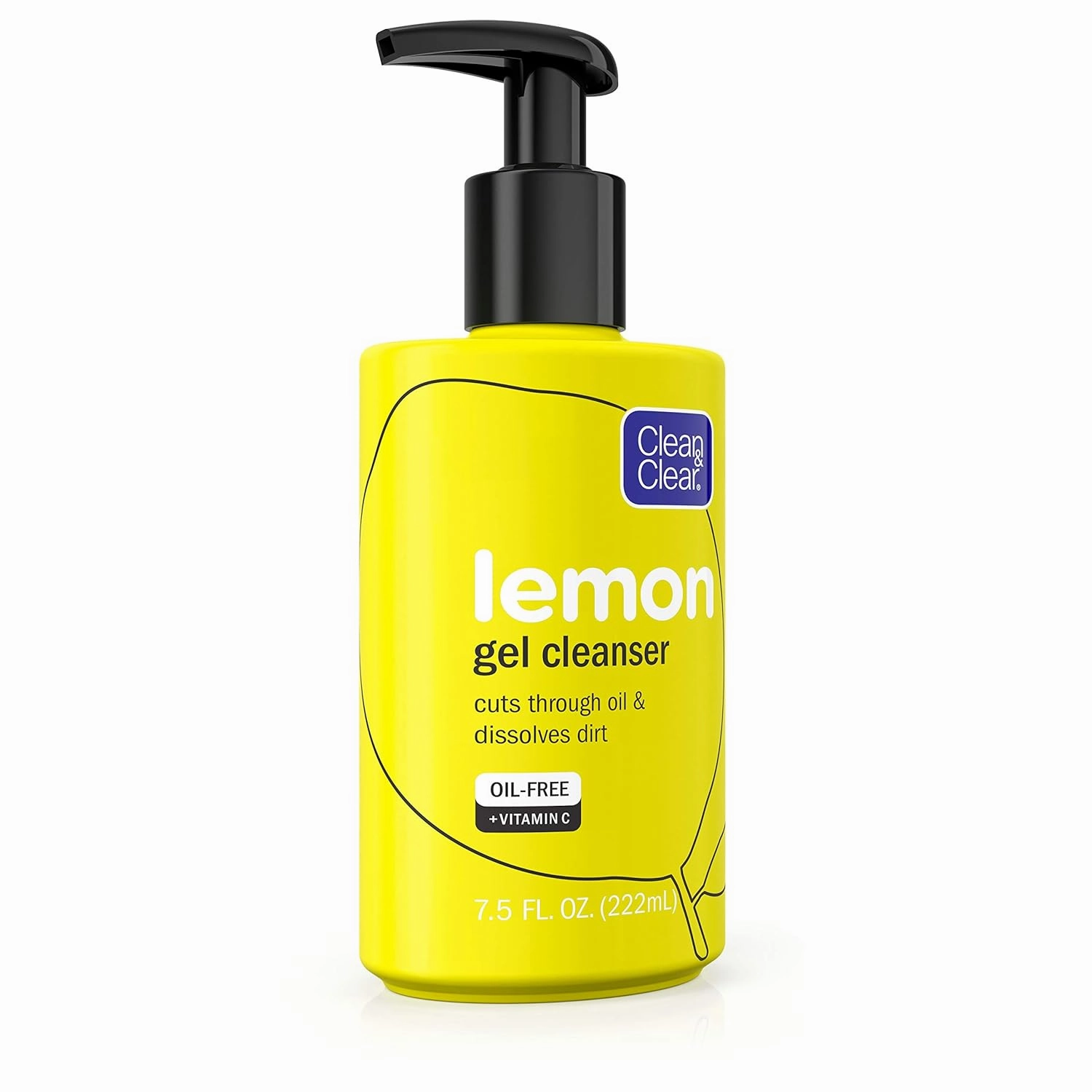 Clean & Clear Brightening Gel Facial Cleanser with Vitamin C, Lemon Extract & Glycerin, Oil-Free Daily Cleansing Face Wash Gel to Brighten Skin, Cleanse Oil & Dissolve Dirt, 7.5 oz