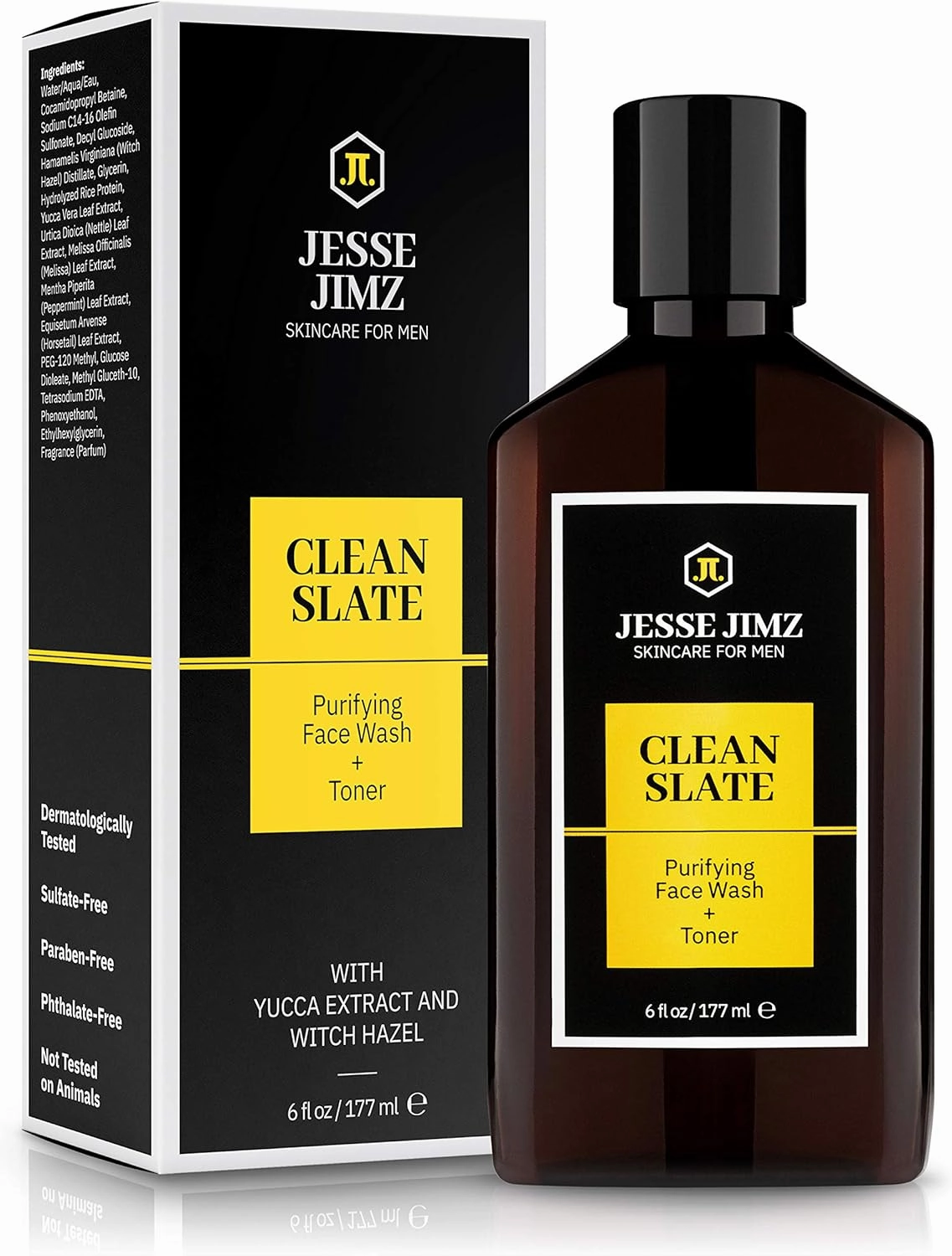 Clean Slate Purifying Face Wash and Toner for Men - Deep Cleans Skin and Tightens Pores Without Overdrying