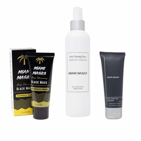 Clear Skin Kit Includes: Bamboo Black Charcoal PeelOff Face Mask, Cleanser, Mild Toner All Skin Types Nose, Forehead Smoother Deep Cleansing Purifying