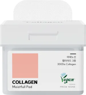 Collagen Moistfull Toner Padsㅣ120 Pads, Vegan Face Gauze Pads, Restore Elasticity, Tighten Wrinkles & Lines, Adenosine, Moisturizing, Hydrating, Rich Ampoule, for Sensitive Skin